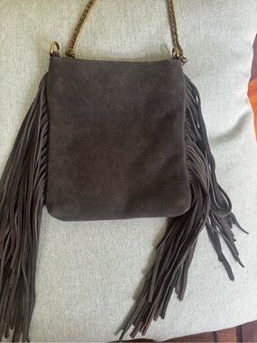 Urban Outfitters  ✨NWT✨ Gray Suede Fringe Crossbody Bag  Boho Festival Western